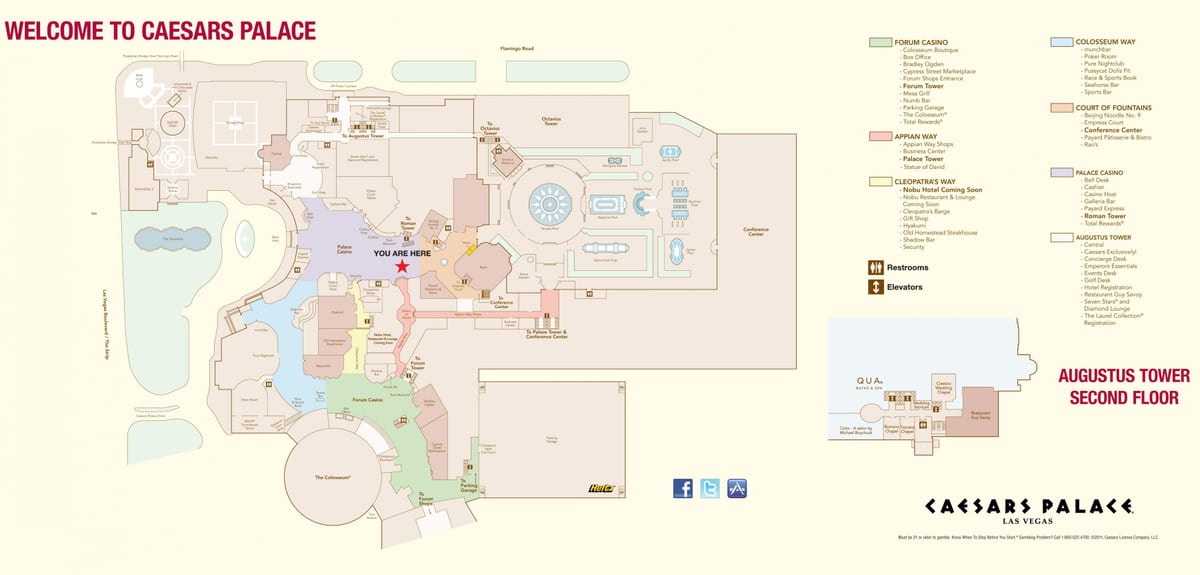Caesars, Las Vegas haritası