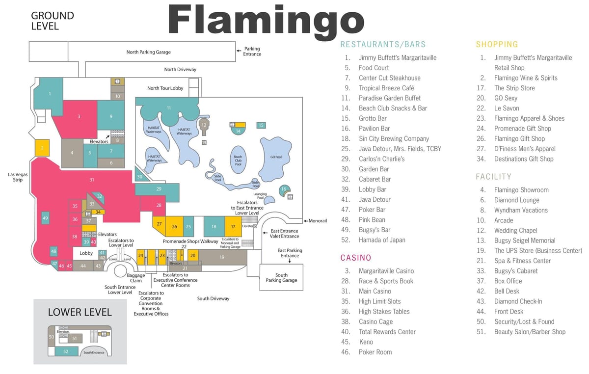 Flamingo Las Vegas haritası