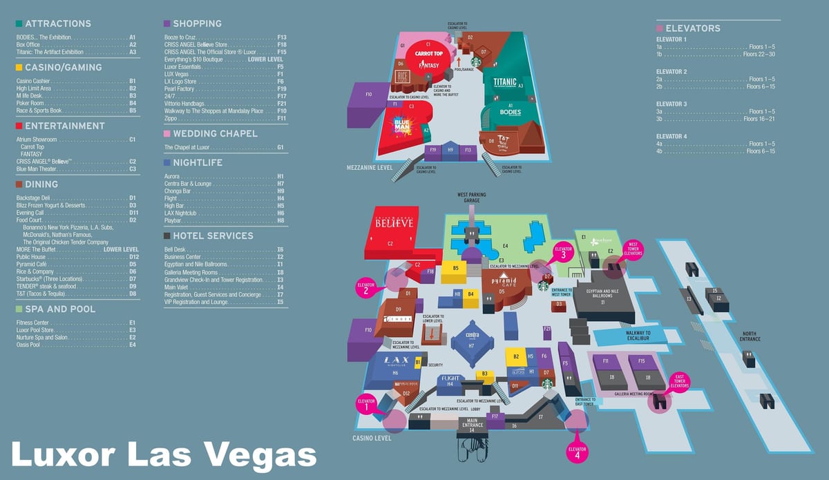 Luxor Las Vegas haritası