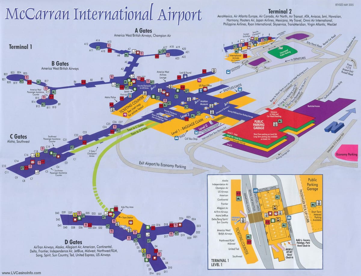 McCarran havaalanına haritası